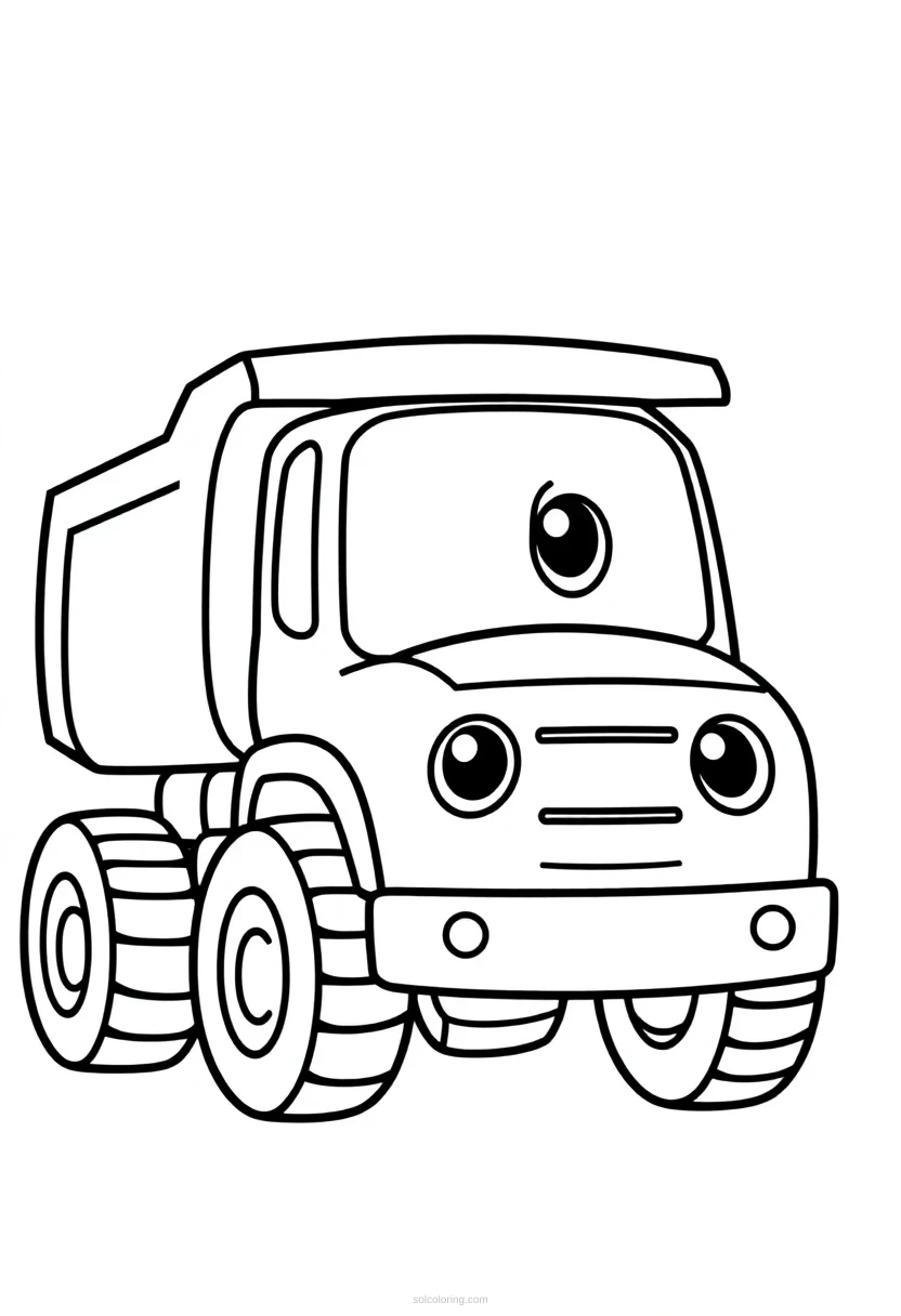 Dump Truck coloring page for kids