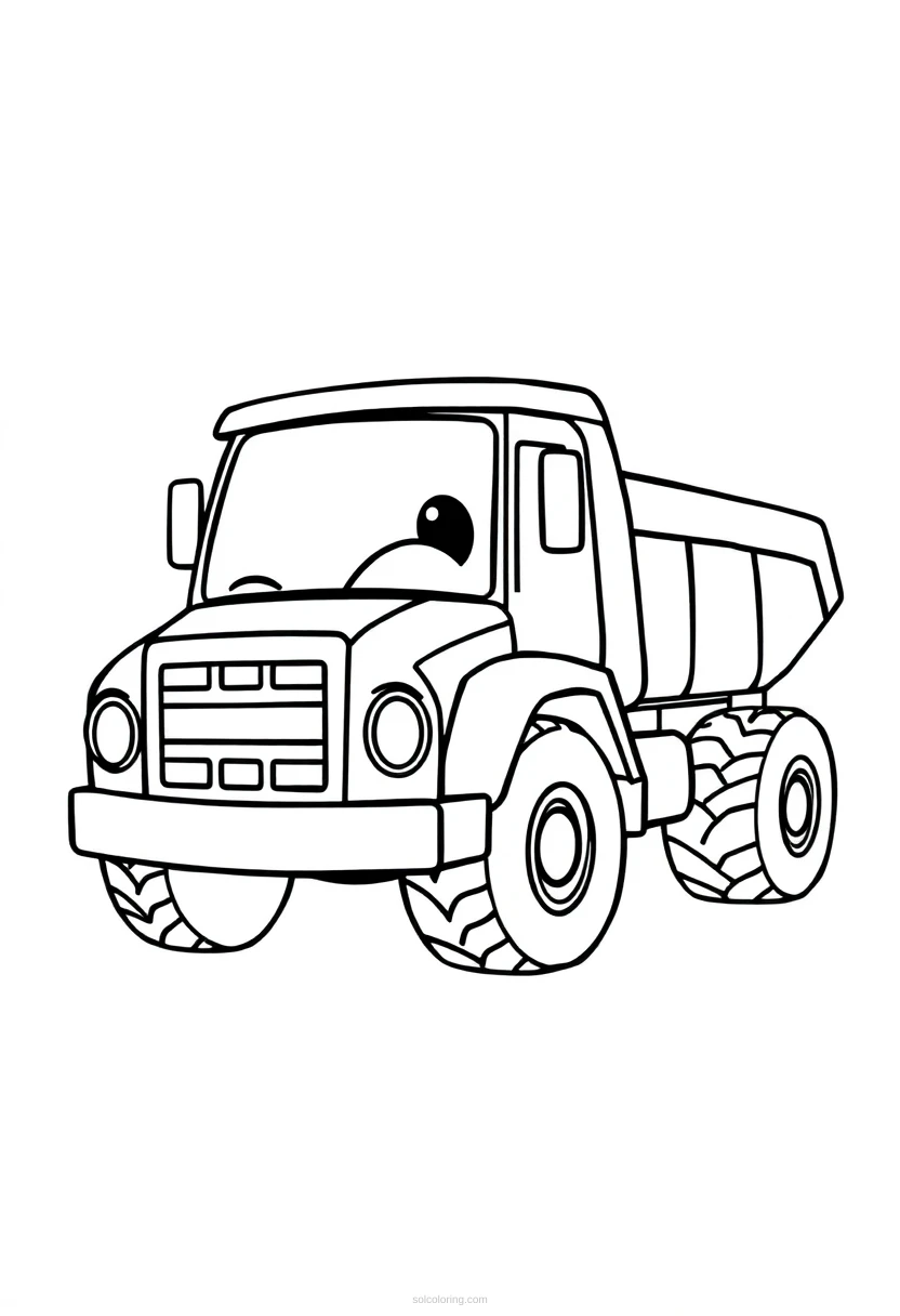 Dump Truck coloring page for kids
