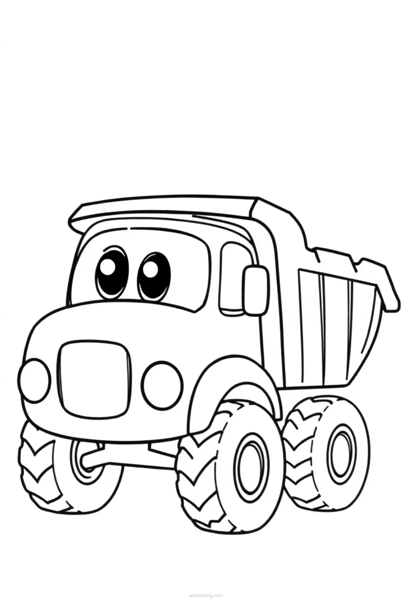 Dump Truck coloring page for kids