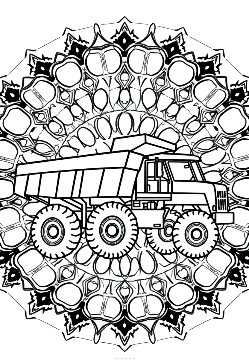 Dump Truck coloring page for kids