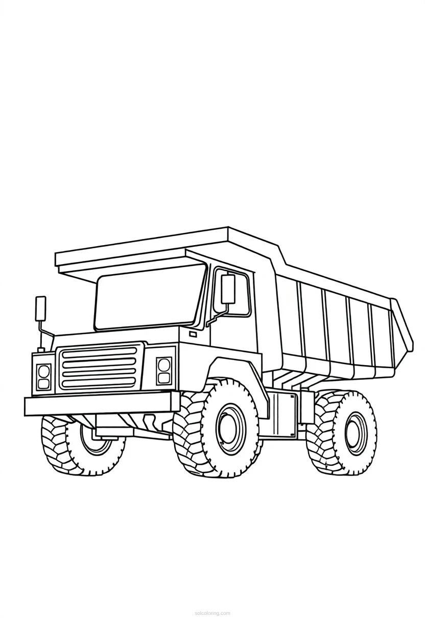 Dump Truck coloring page for kids