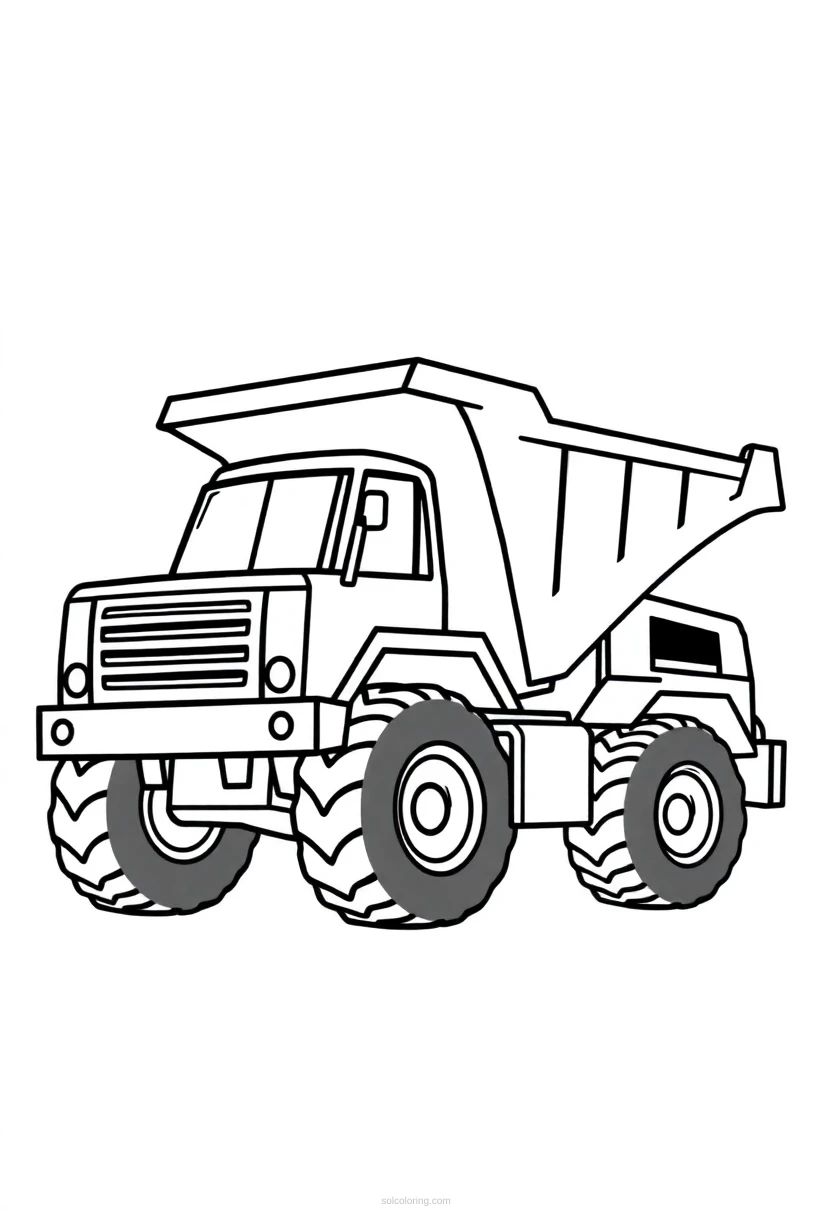 Dump Truck coloring page for kids