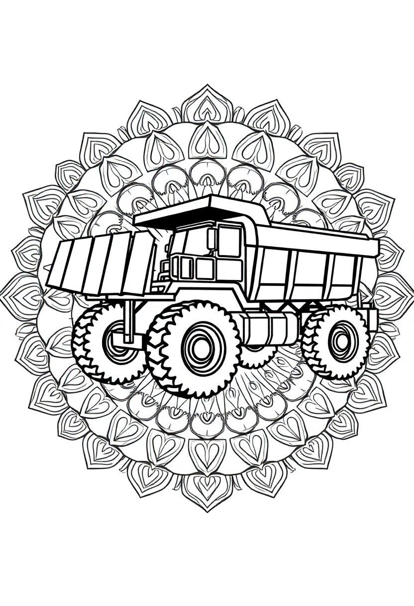 Dump Truck coloring page, free printable