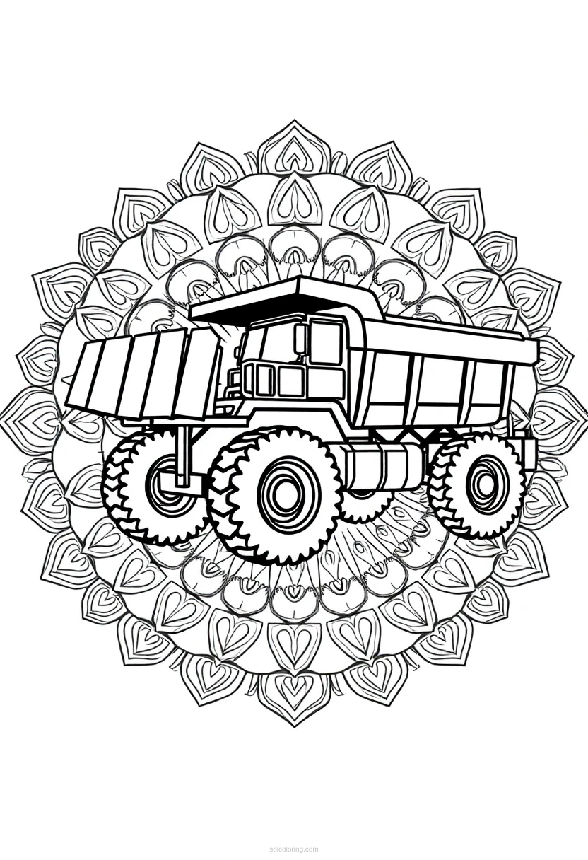 Dump Truck coloring page for kids