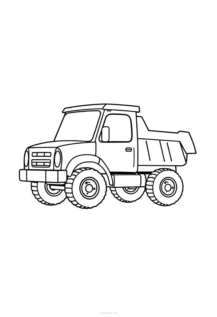 Dump Truck Simple coloring page for kids
