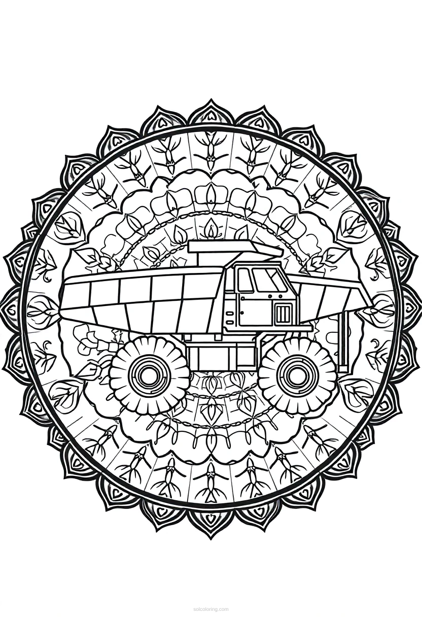 Dump Truck Simple coloring page for kids