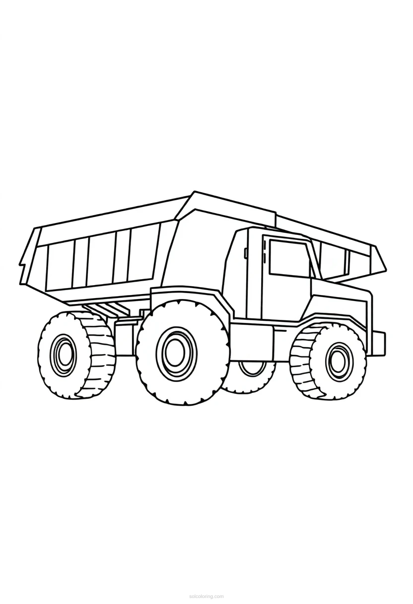 Dump Truck Simple coloring page for kids