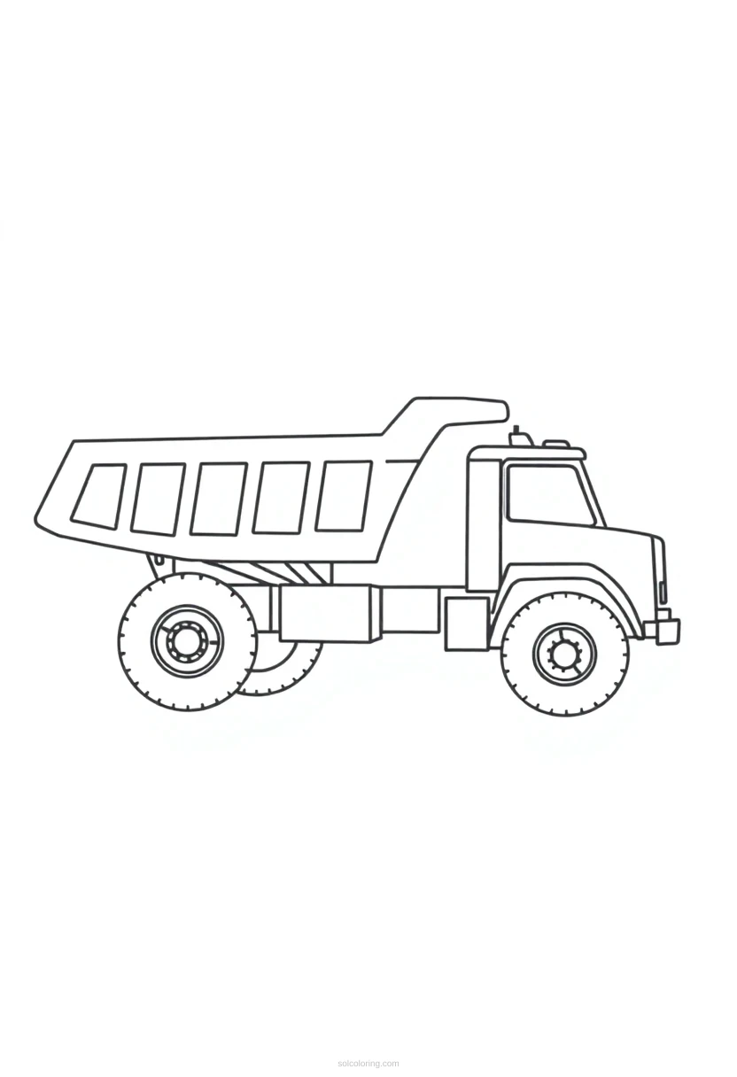 Dump Truck coloring page for kids