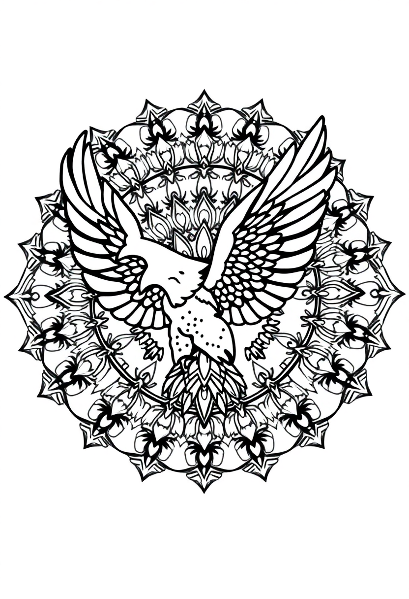 Eagle coloring page, free printable