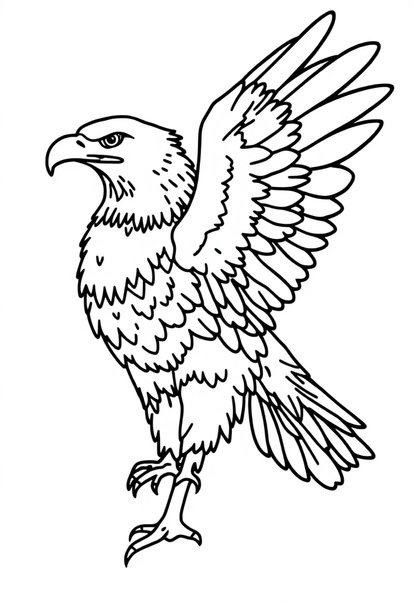 Eagle coloring page, free printable