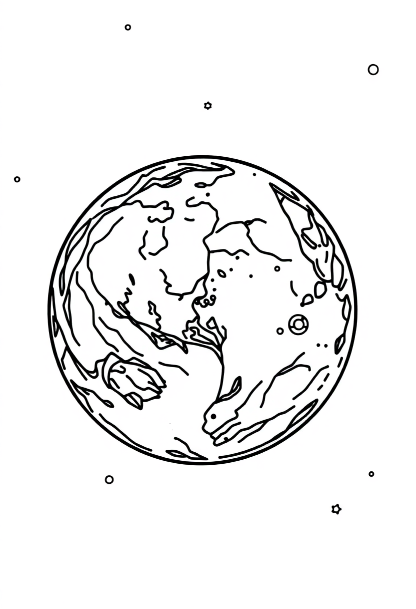 Earth and Moon coloring page, free printable