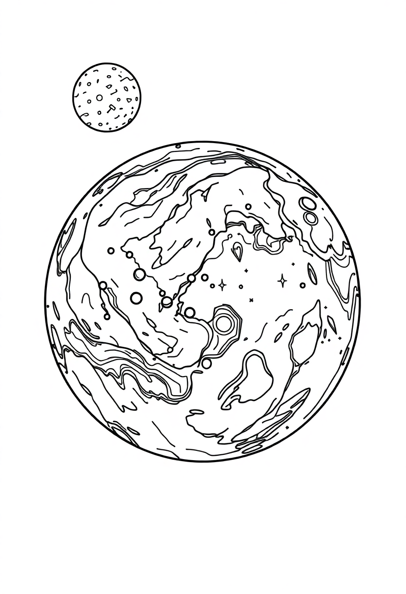 Earth And Moon coloring pages