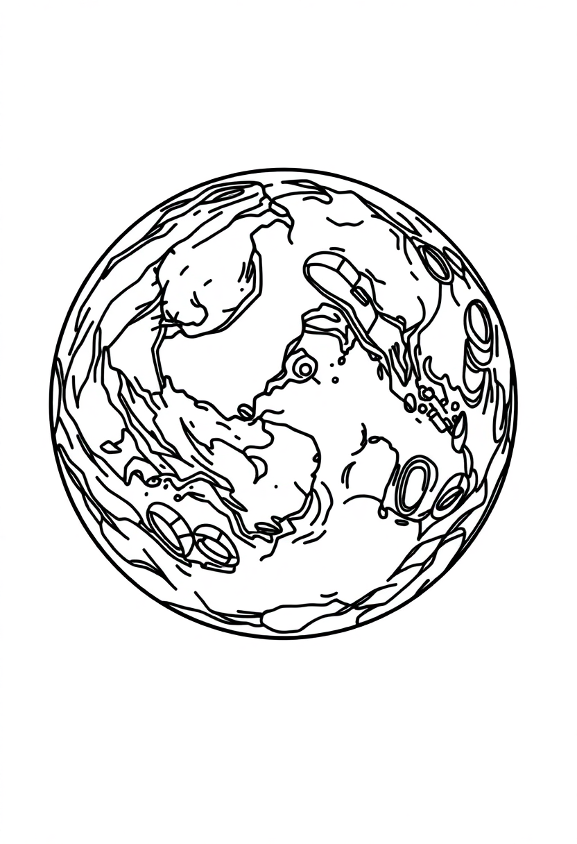 Earth and Moon coloring page, free printable