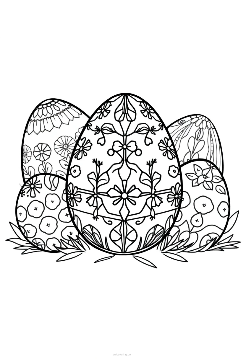 Easter Eggs With Patterns coloring pages