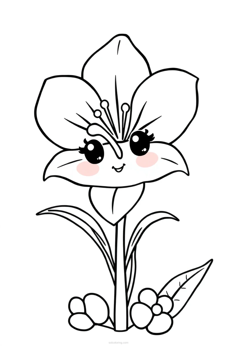 Easter Lily Flowers coloring page for kids