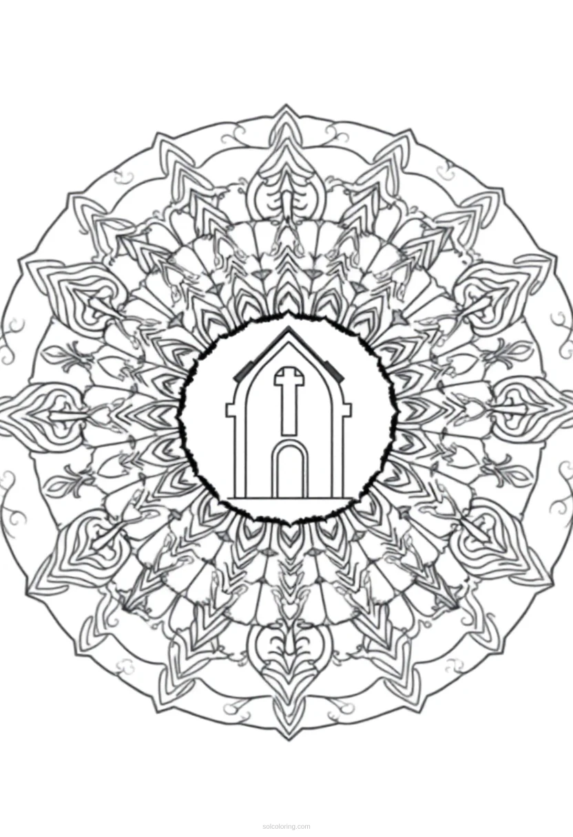 Easter Sunday Church coloring page for kids