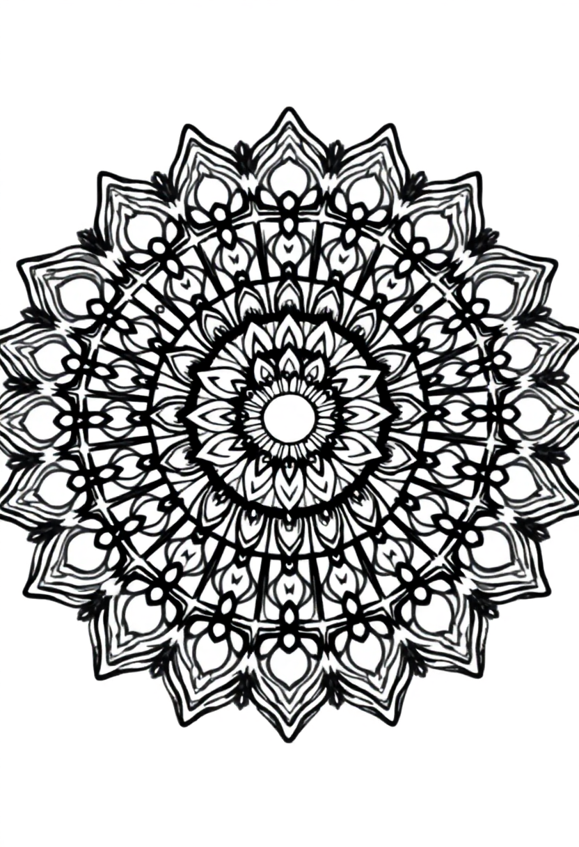 Easy Kids Mandala coloring page for kids