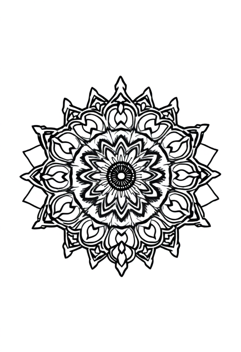 Easy Kids Mandala coloring page for kids
