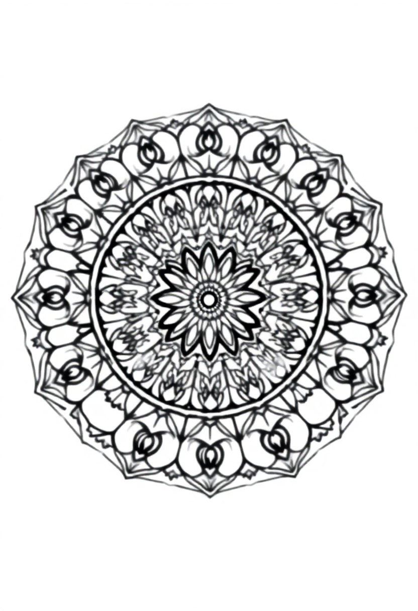 Easy Kids Mandala coloring page for kids