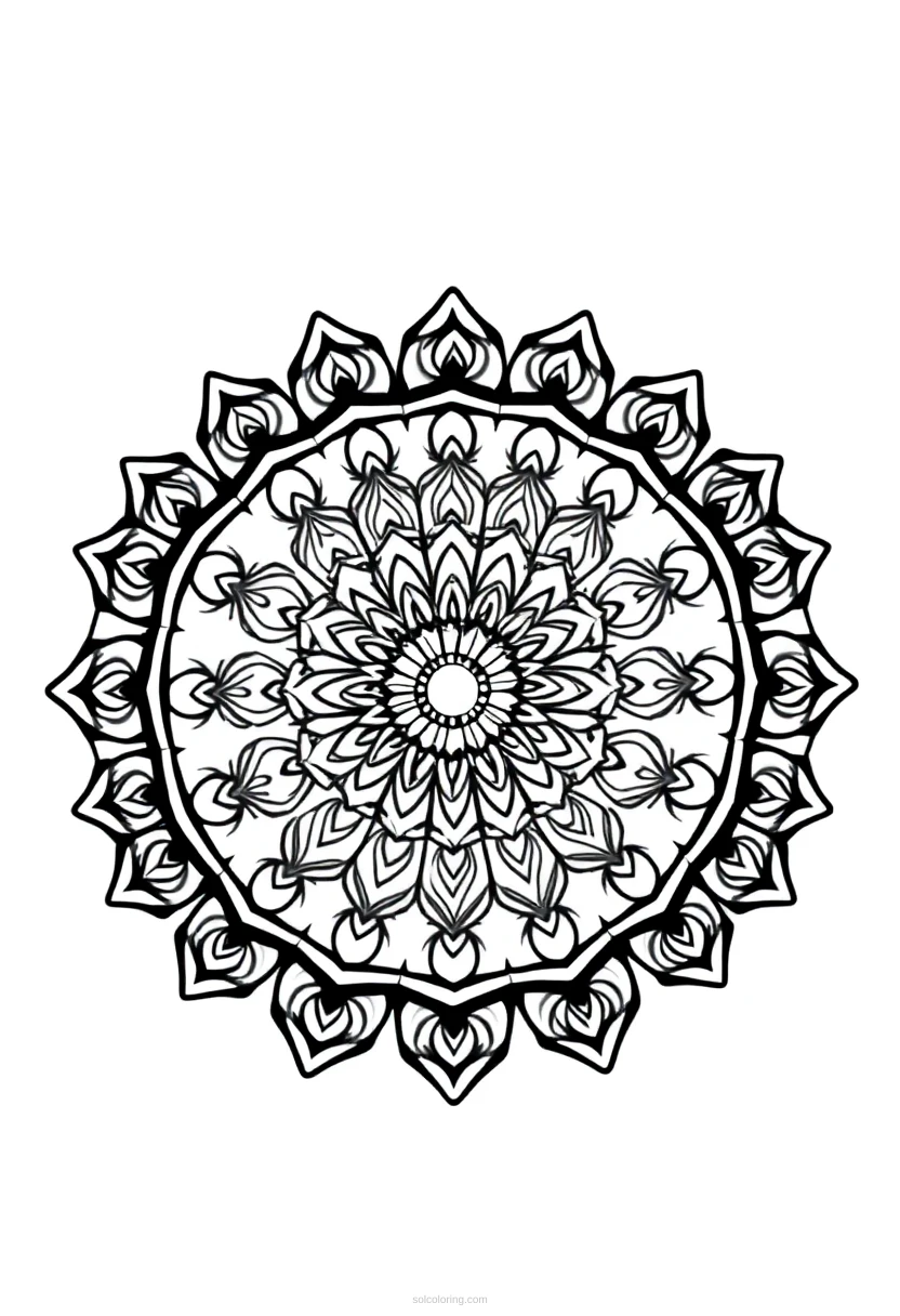 Easy Kids Mandala Chibi coloring pages