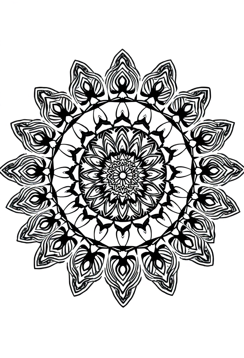 Easy Kids Mandala coloring page for kids