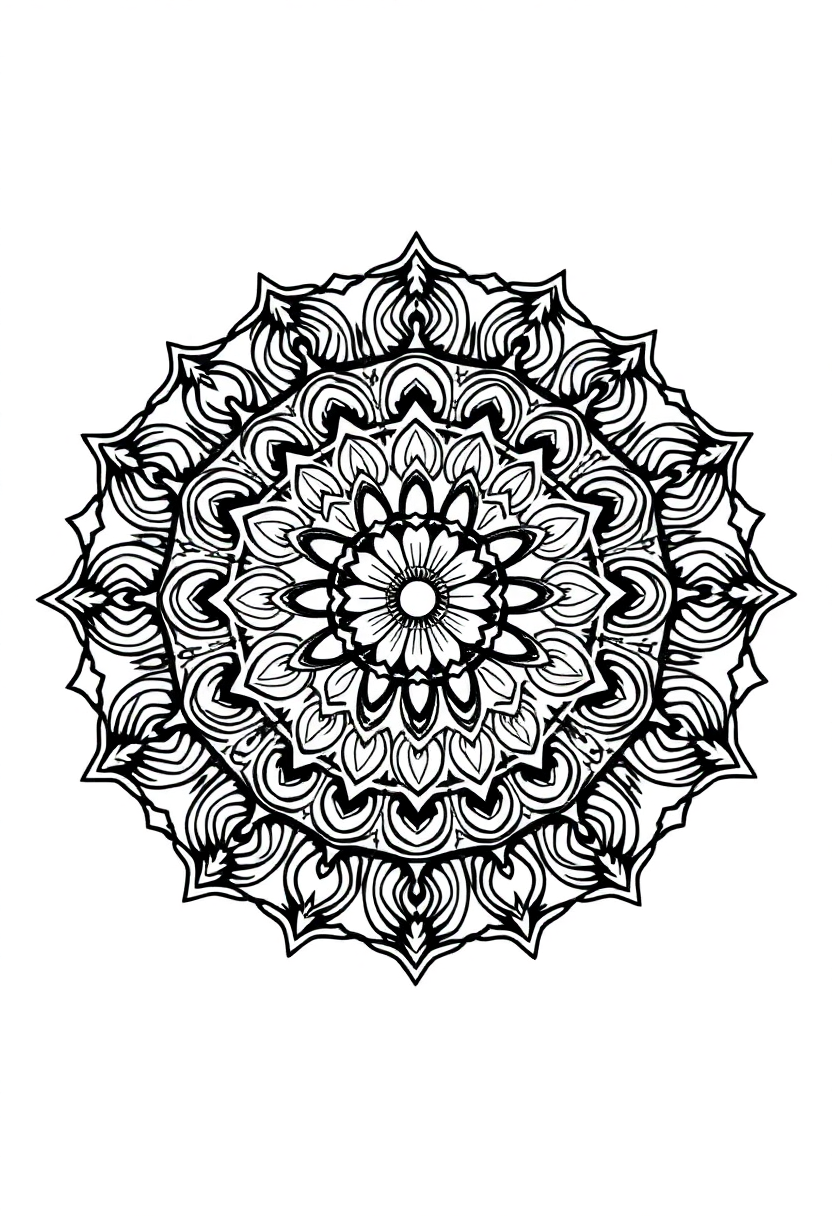Easy Kids Mandala coloring page for kids