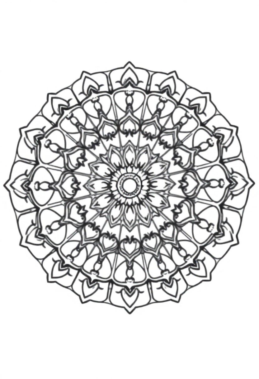 Easy Kids Mandala coloring page for kids
