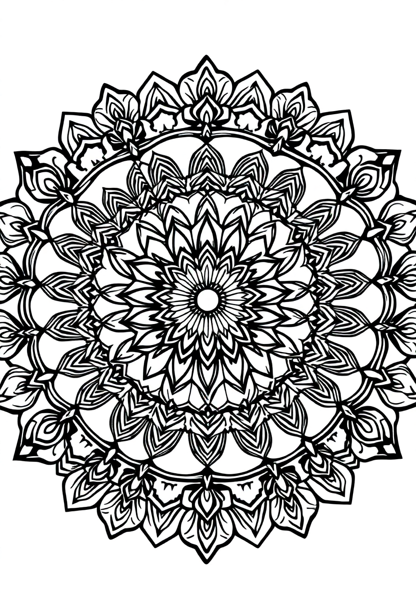Easy Kids Mandala Cute Cartoon coloring pages