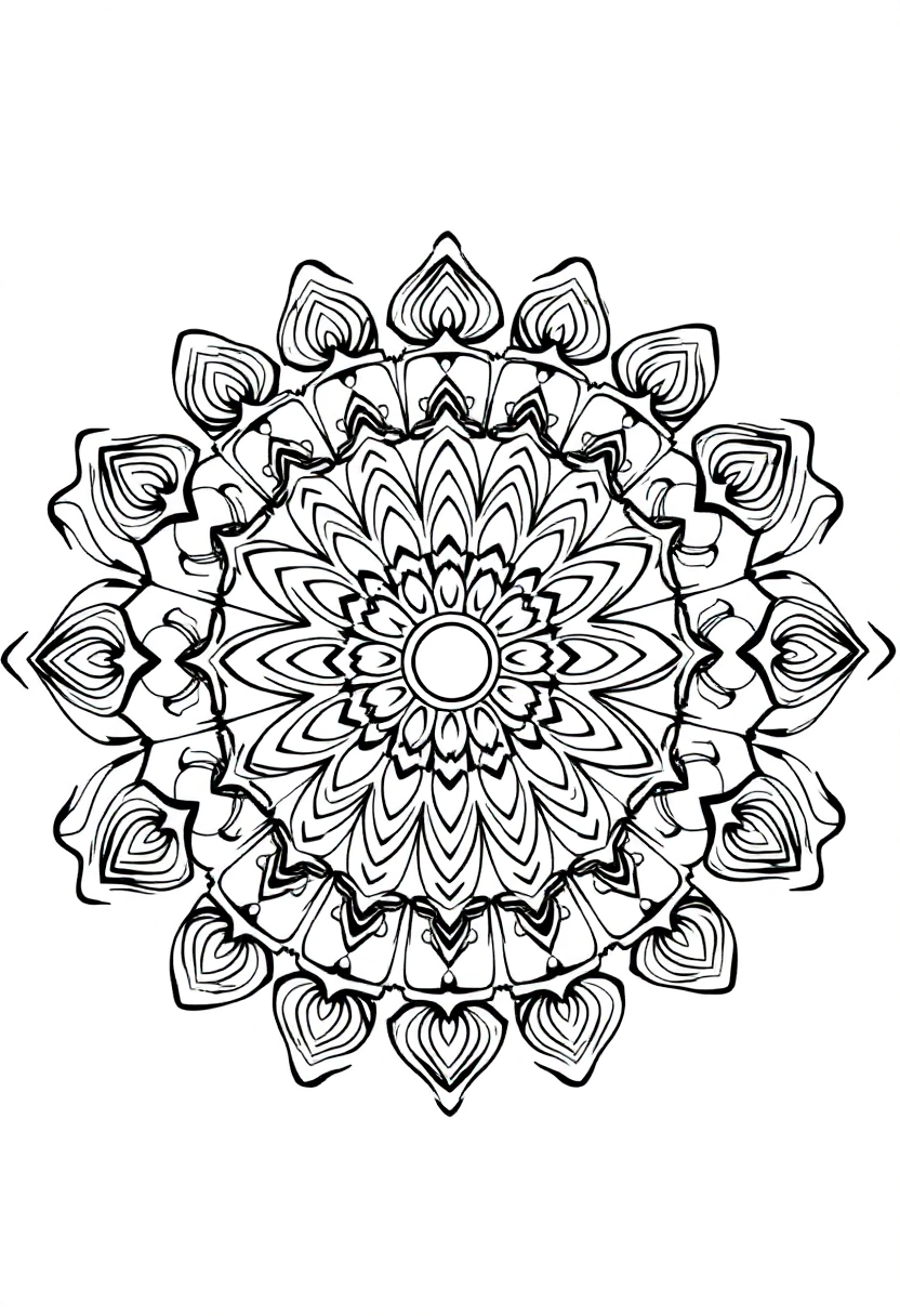 Easy Kids Mandala coloring page for kids