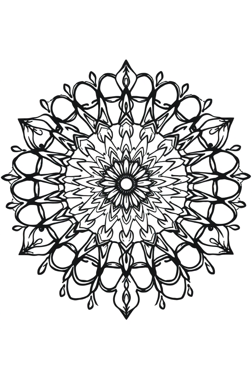 Easy Kids Mandala coloring page for kids