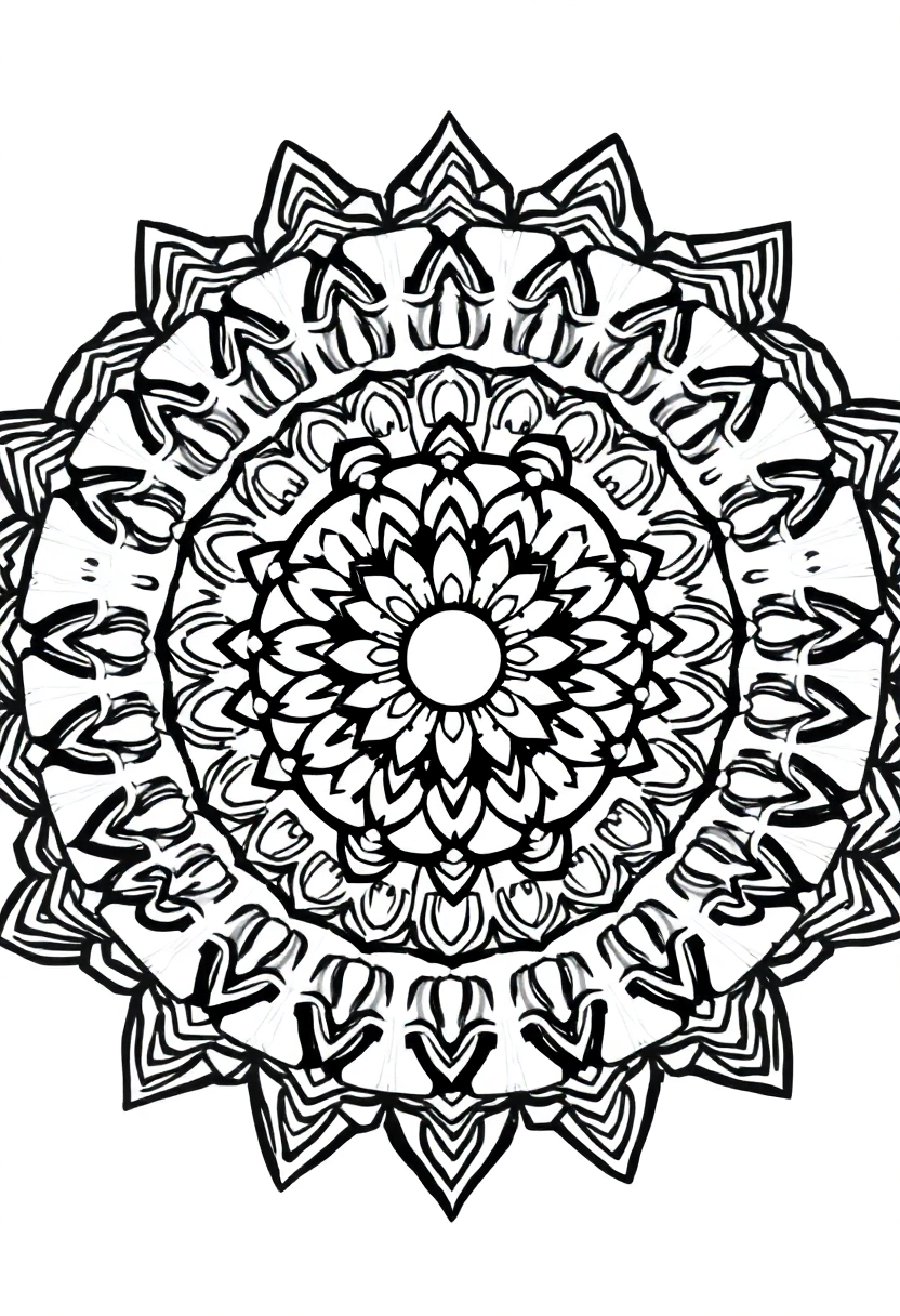 Easy Kids Mandala coloring page for kids