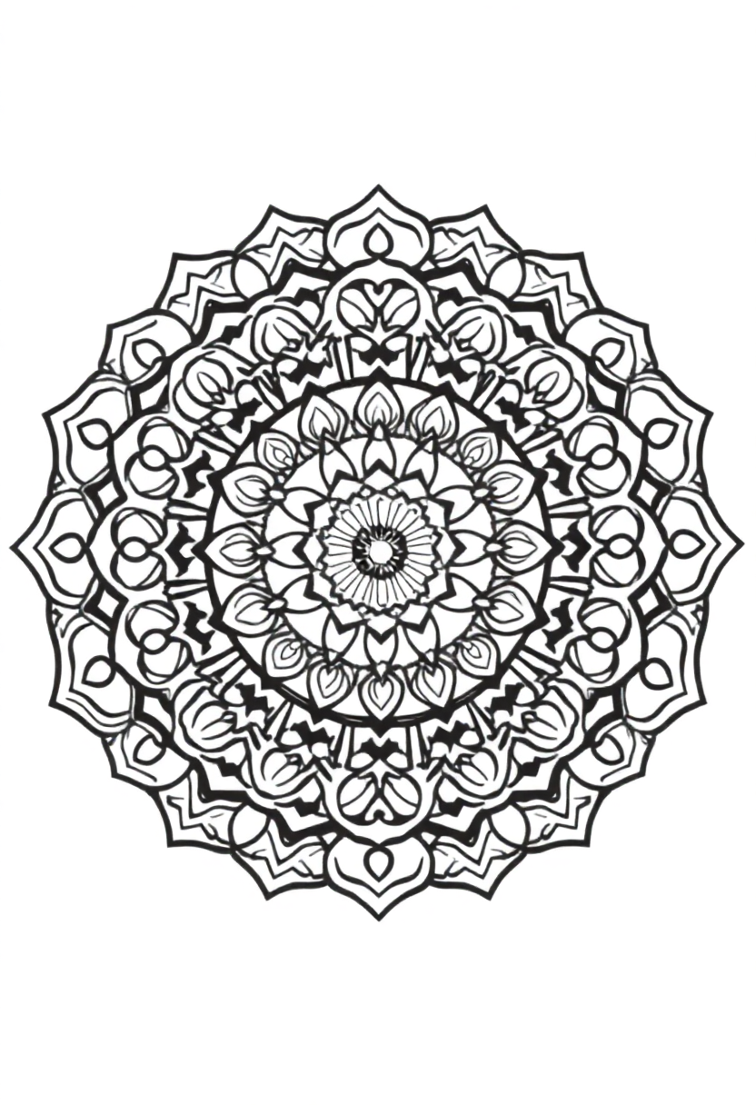 Easy Kids Mandala coloring page for kids