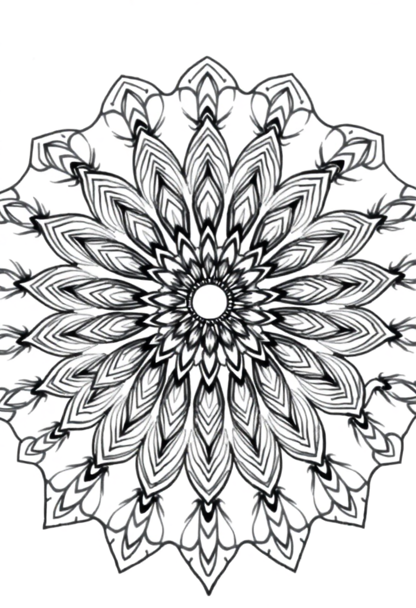 Easy Kids Mandala Detailed coloring pages