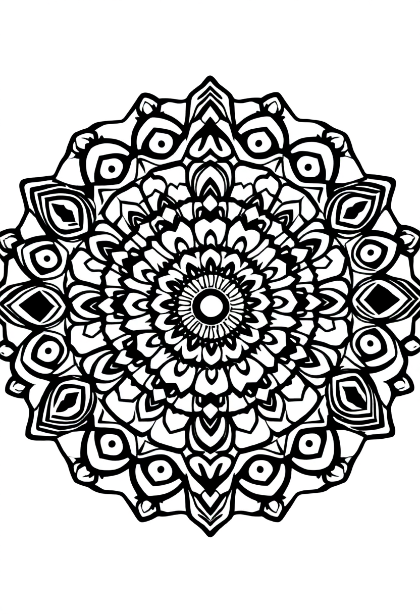 Easy Kids Mandala coloring page for kids