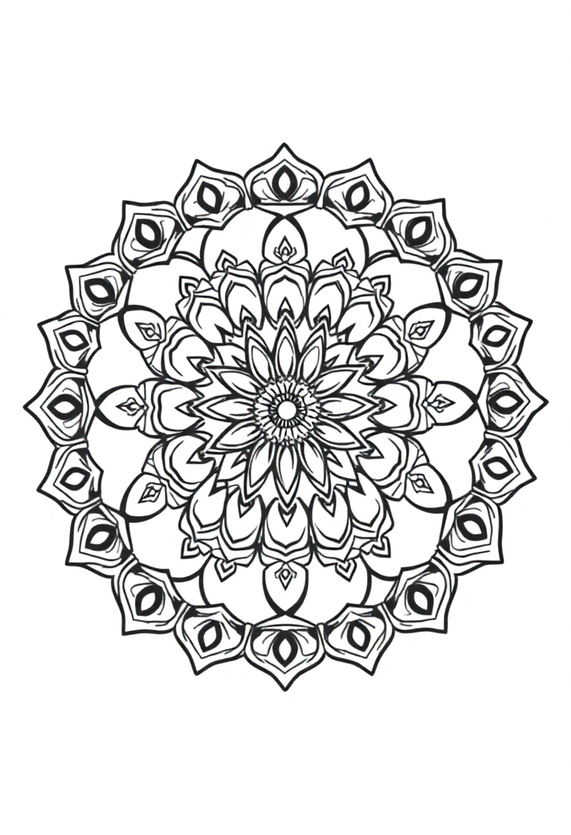 Easy Kids Mandala coloring page for kids