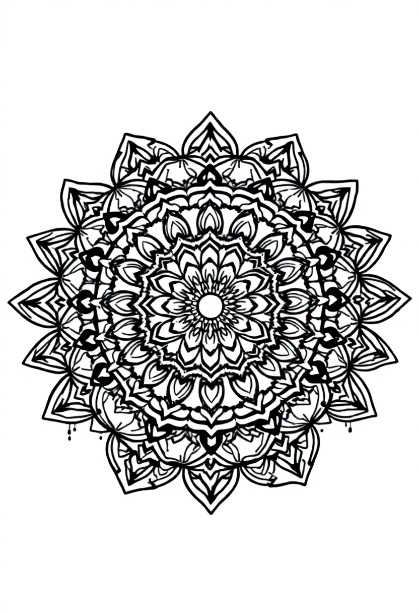 Easy Kids Mandala coloring page for kids