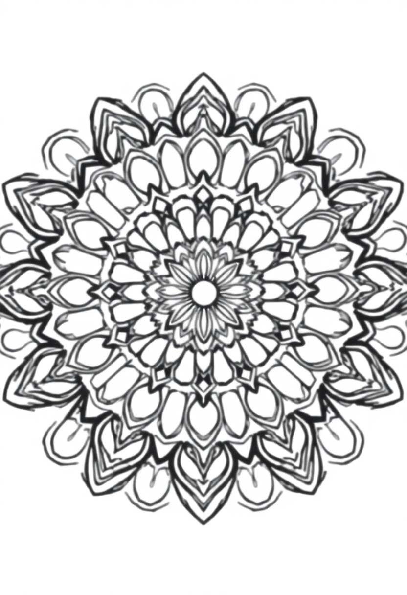 Easy Kids Mandala coloring page for kids