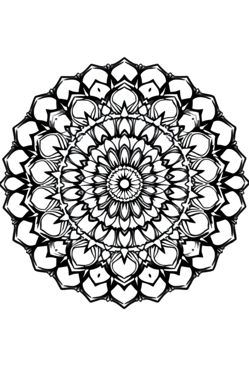 Easy Kids Mandala coloring page for kids