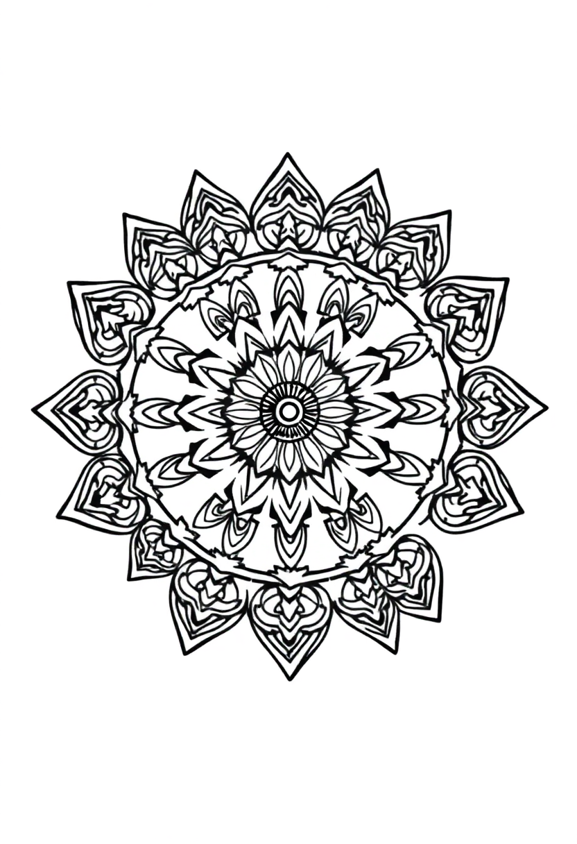 Easy Kids Mandala Mandala coloring pages