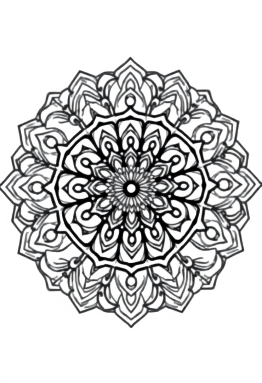 Easy Kids Mandala coloring page for kids