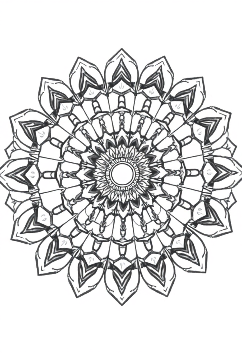 Easy Kids Mandala coloring page for kids
