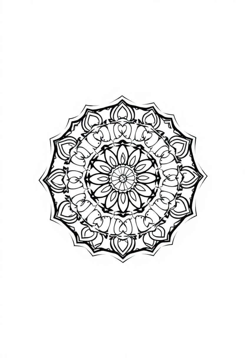 Easy Kids Mandala coloring page for kids