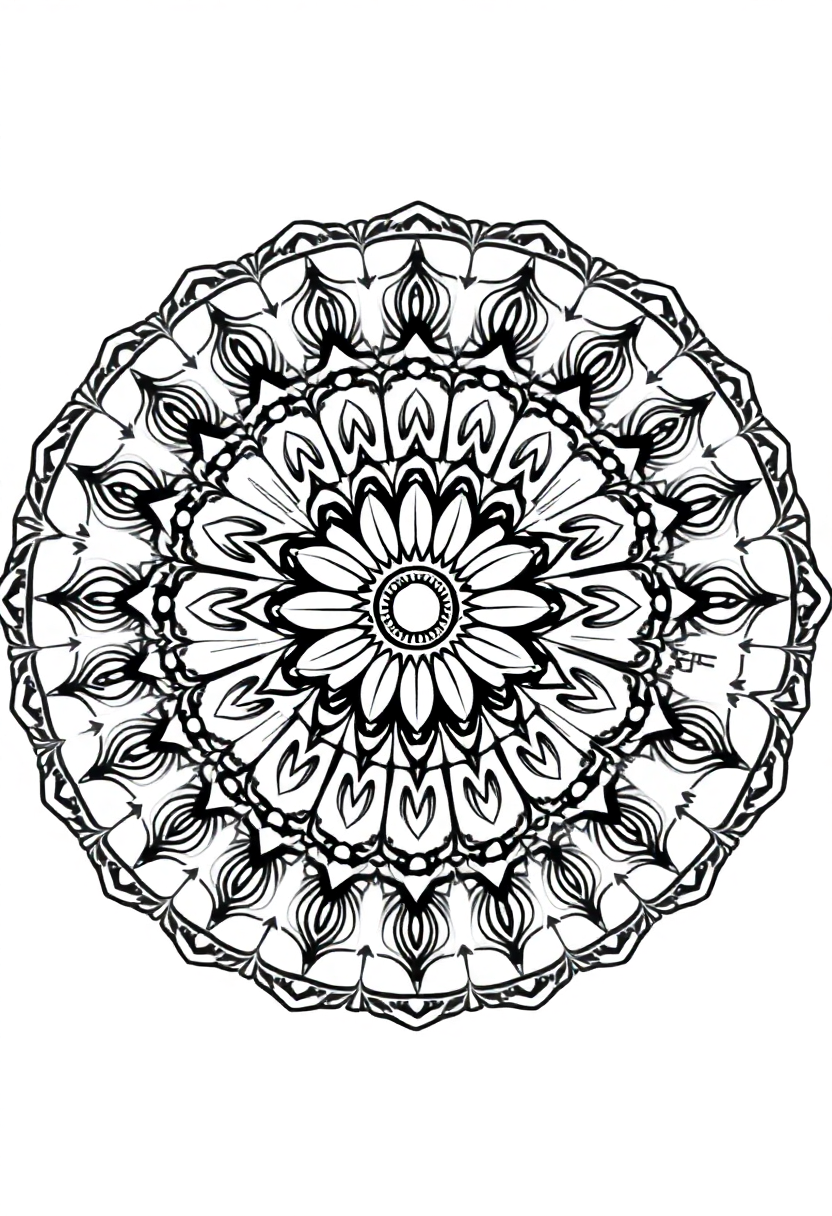 Easy Kids Mandala coloring page for kids
