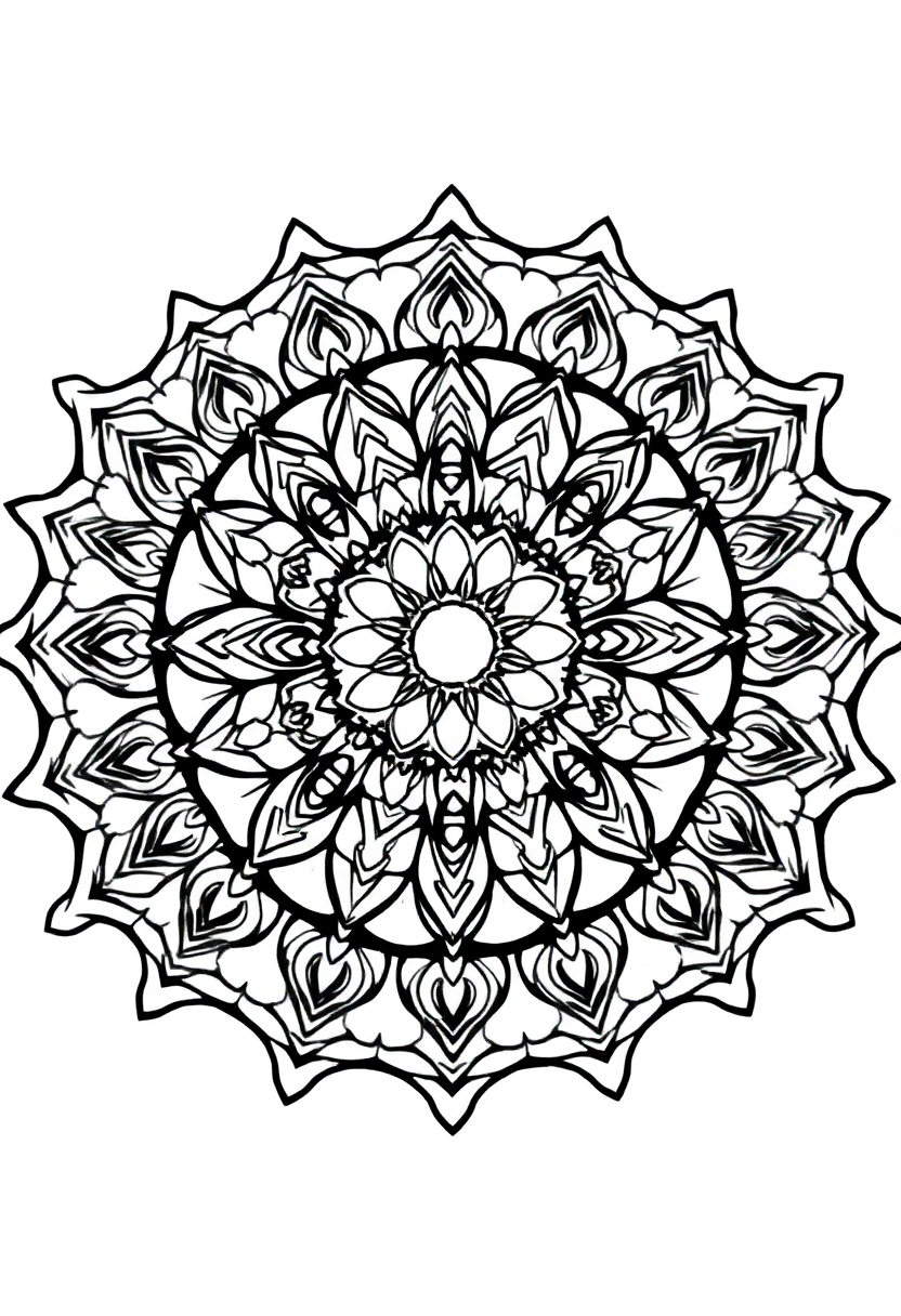 Easy Kids Mandala coloring page for kids