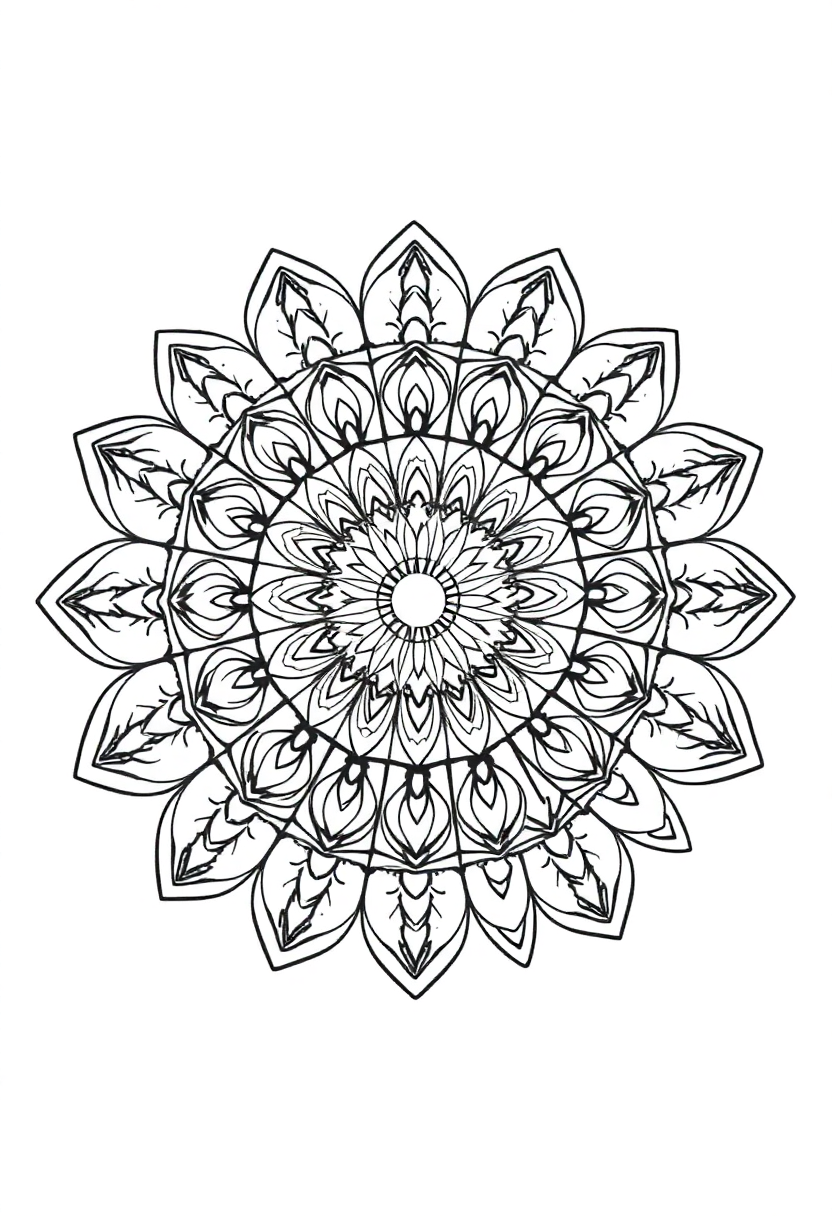 Easy Kids Mandala coloring pages