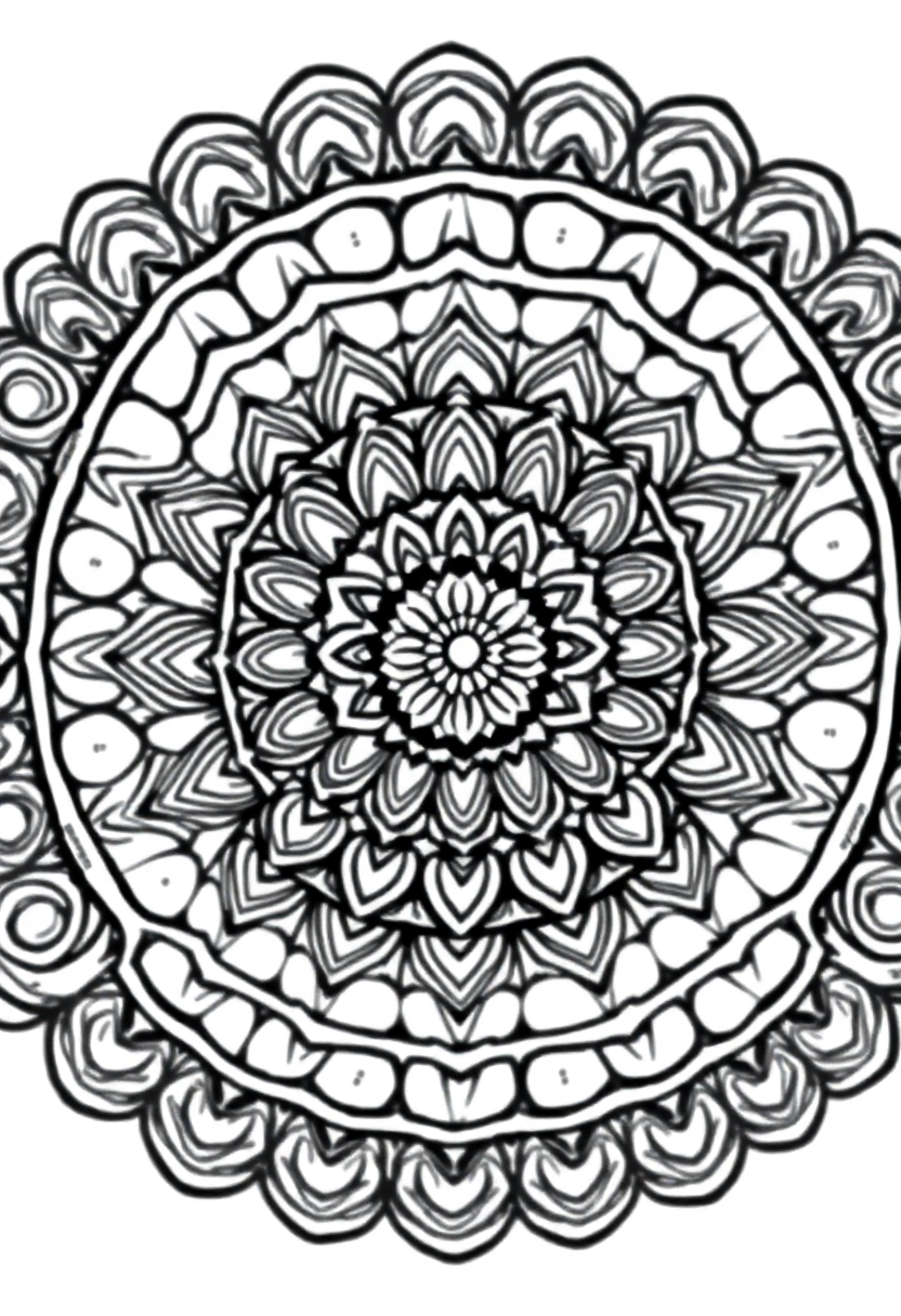 Easy Kids Mandala coloring page for kids