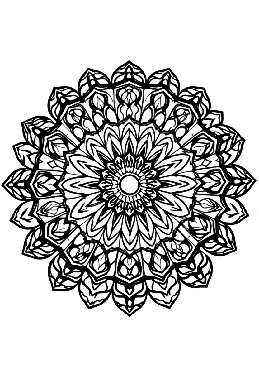 Easy Kids Mandala coloring page for kids