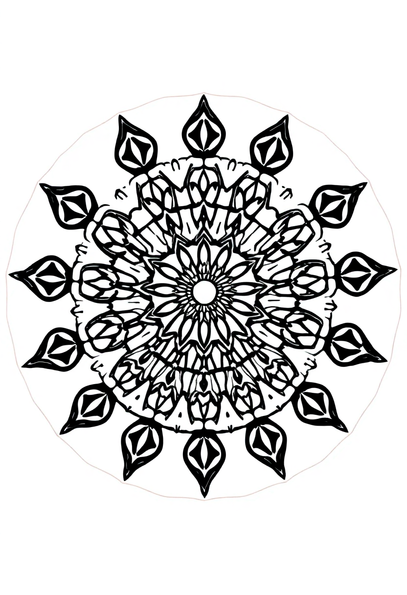 Easy Kids Mandala Simple coloring pages
