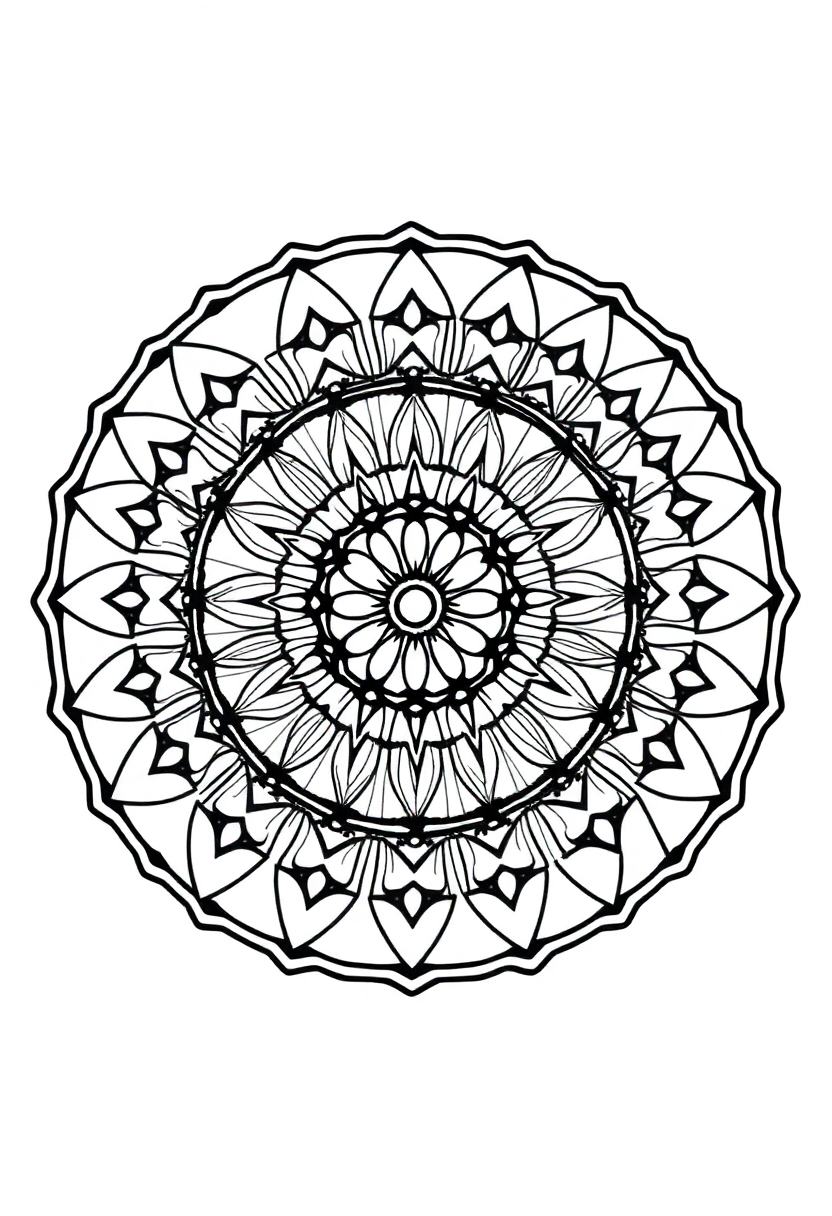 Easy Kids Mandala coloring page for kids