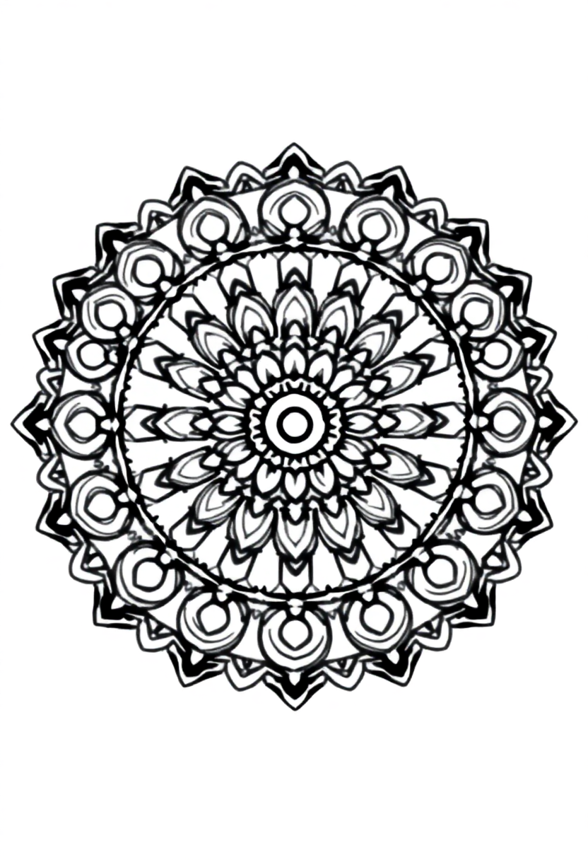 Easy Kids Mandala coloring page for kids